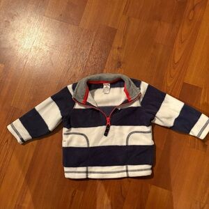 6 Month Carter's Navy and White Fleece Striped Kids Hoodie